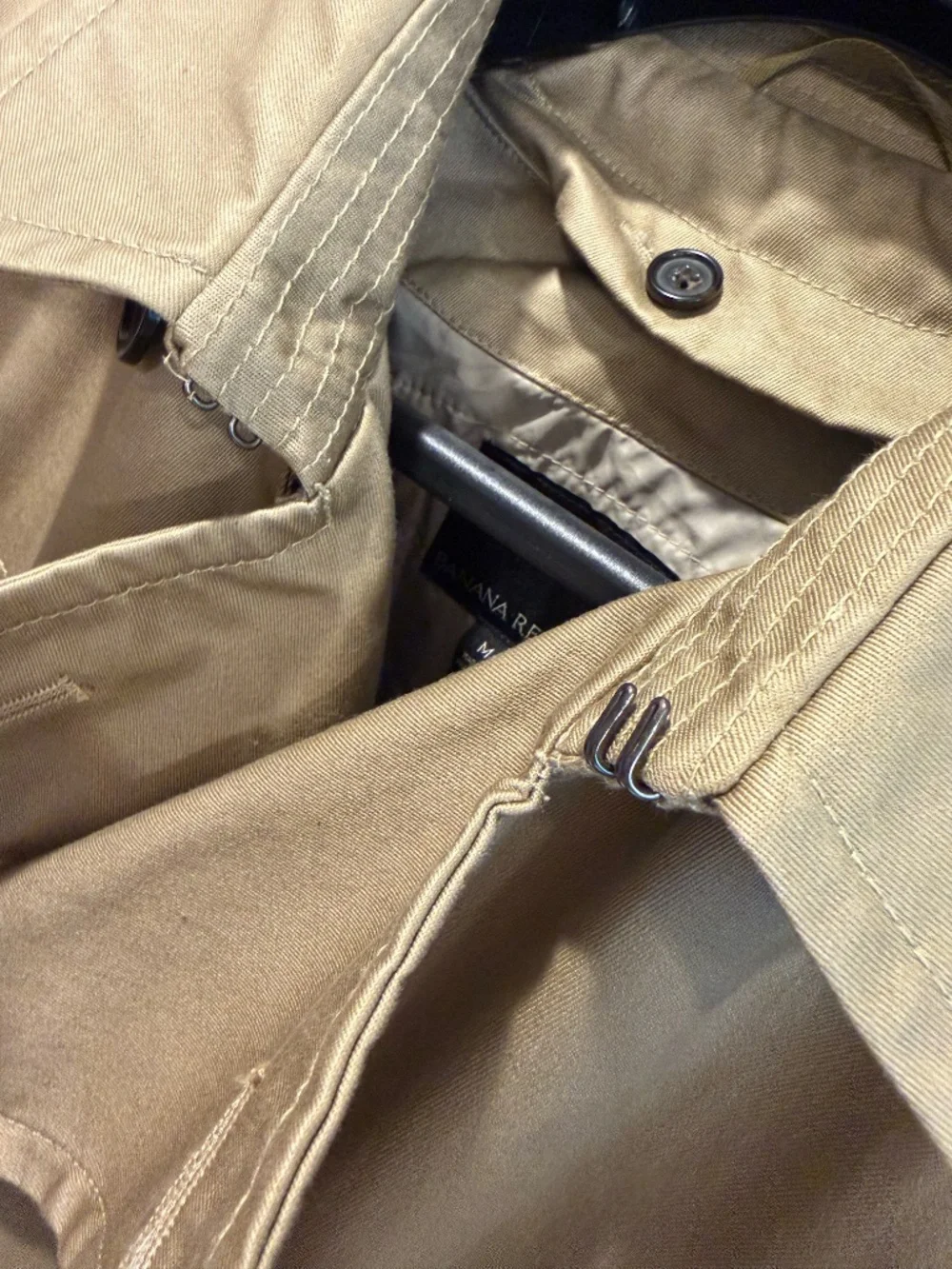 Men’s Banana Republic Trench Coat Cotton Shell, Removable Lining